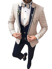  Showlu Fashion Store Foreign Trade Men's Large Size Fancy Suit Set Three-Piece Set Suit with Vest Groom Dress Host Singer Suit