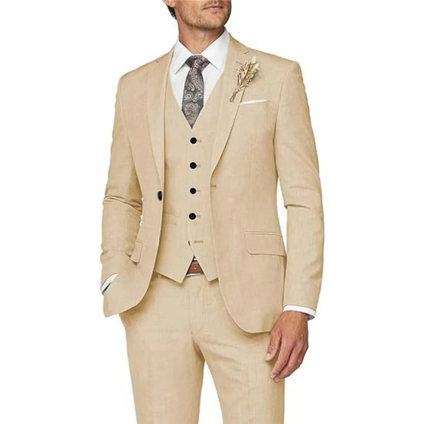 SHOWLU FASHION STORE Formal Men Suits High Quality 2024 Men's Suit 3 Pieces Jacket Vest Pants Elegant Sets Of Clothes For Men Brides Wedding Dresses