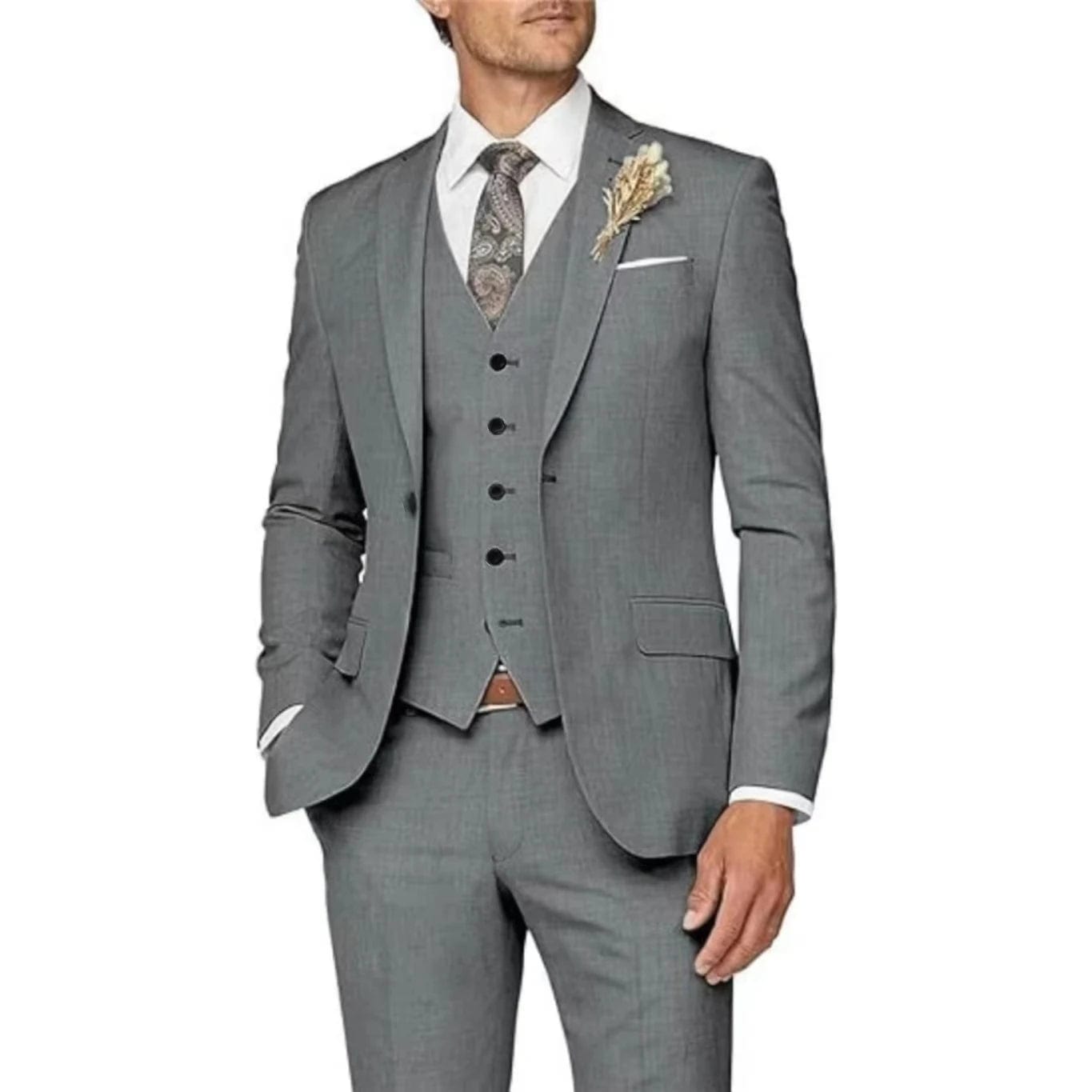 SHOWLU FASHION STORE Formal Men Suits High Quality 2024 Men's Suit 3 Pieces Jacket Vest Pants Elegant Sets Of Clothes For Men Brides Wedding Dresses