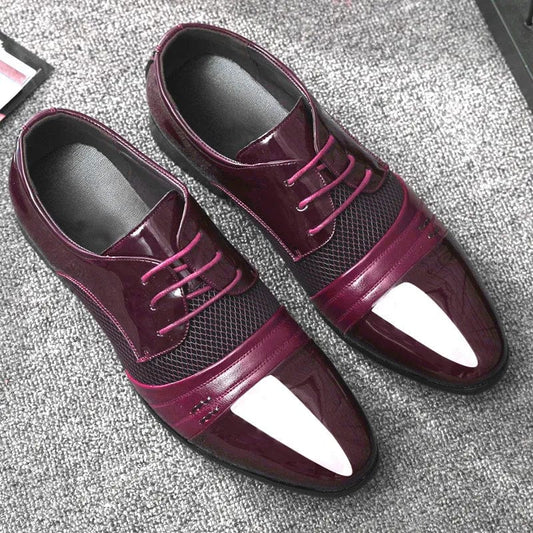  Showlu Fashion Store Former PU Leather Shoes for Men Lace Up Oxfords Wedding Shoes for Male Dress Shoes for Party Zapatos Para Hombre De Vestir