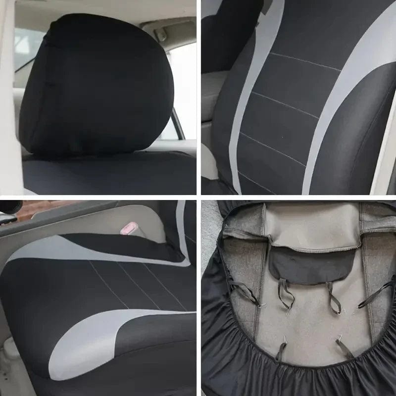  Showlu Fashion Store Four Season Universal Car  Front/Rear Seat Cover Polyester Fabric Protect Seat Covers Safe Truck Van SUV Seat Protecto Accessory