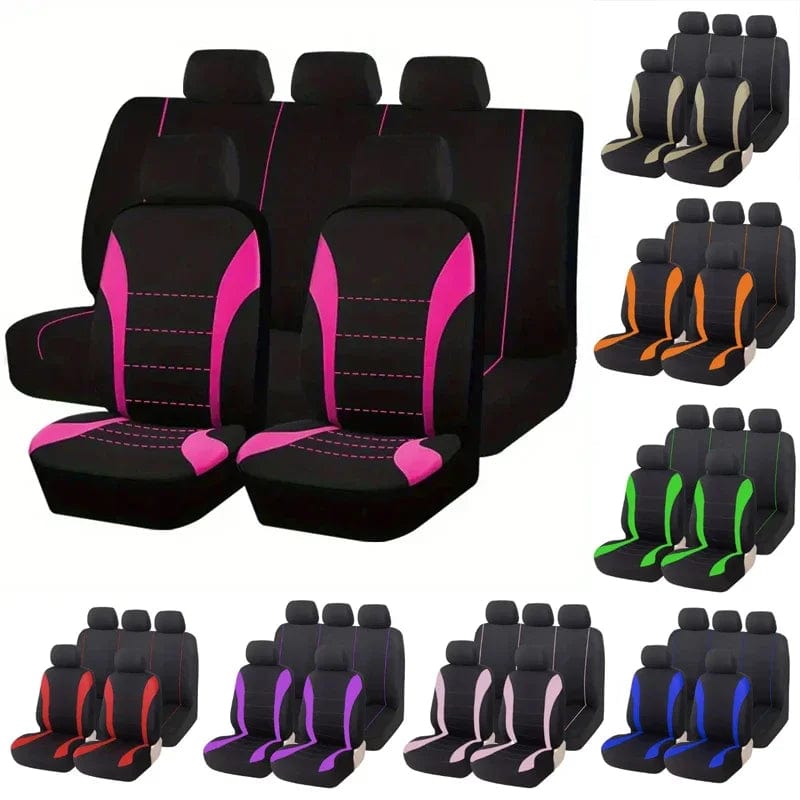  Showlu Fashion Store Four Season Universal Car  Front/Rear Seat Cover Polyester Fabric Protect Seat Covers Safe Truck Van SUV Seat Protecto Accessory