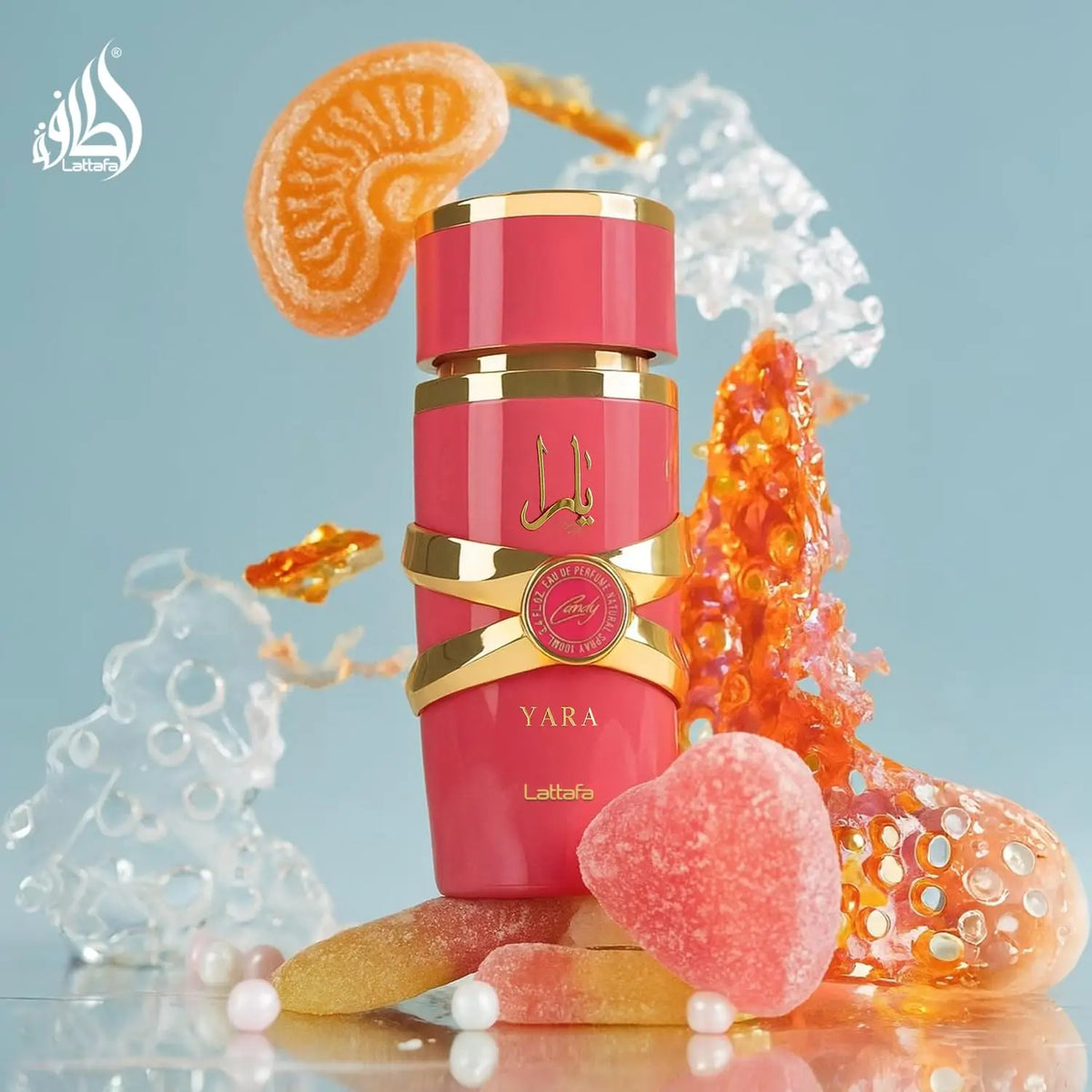 Lattafa Yara Dark Pheromone Perfume for Women, 100ml Arabian fragrance bottle with elegant design and dark accents.