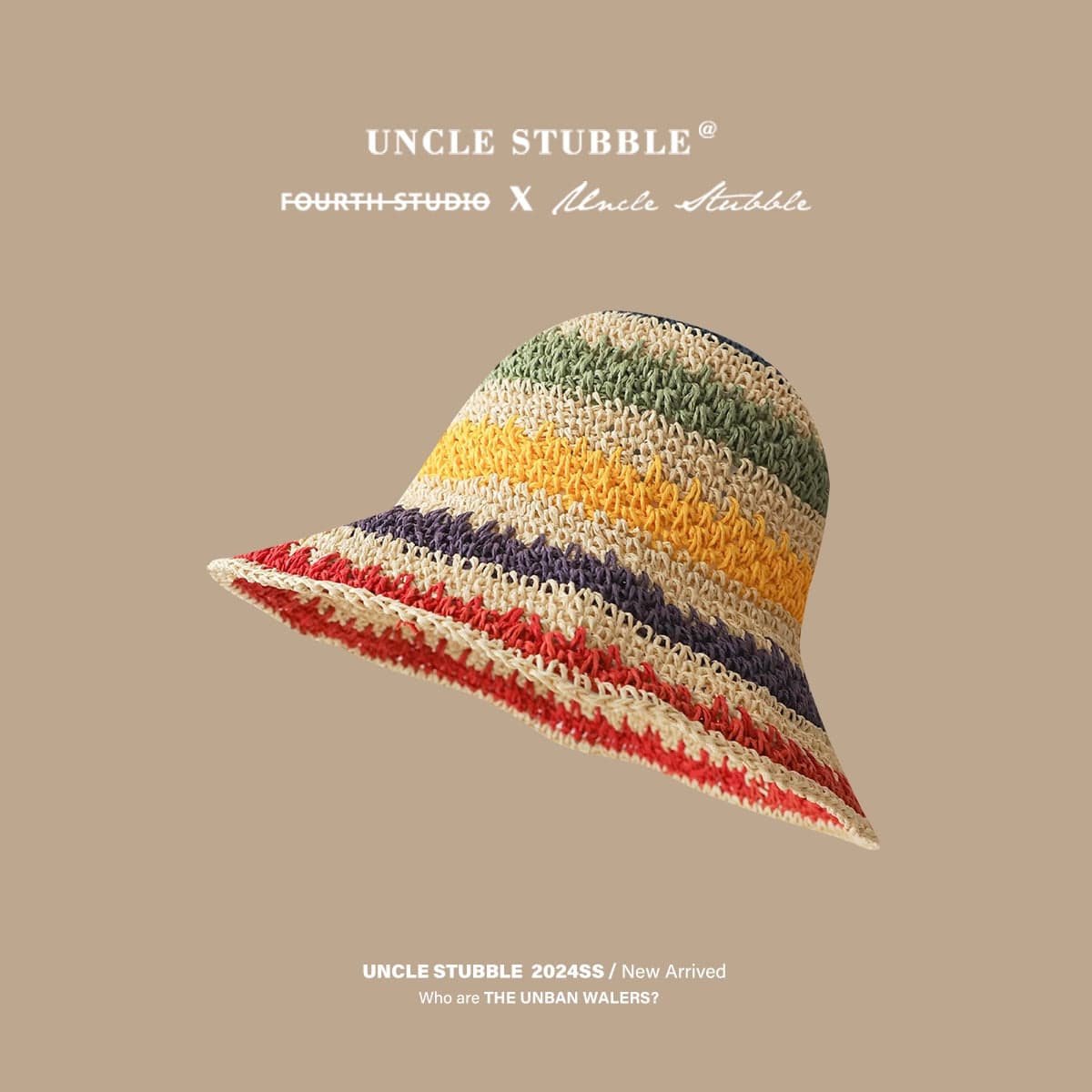  Showlu Fashion Store Free size (55-59cm) / Rainbow stripes Straw Hat French Girls Travel Seaside Sunshade Lace