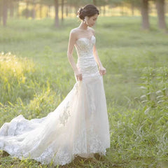  Showlu Fashion Store French Style off-Shoulder Trip Shoot Studio Main Wedding Dress Fishtail