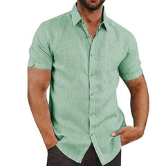  Showlu Fashion Store fruit green / S Elegant Summer Linen Shirt for Men