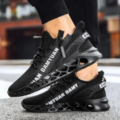 SHOWLU FASHION STORE Fujeak Breathable Running Shoes for Men Mesh Summer Lace-Up Outdoor Platform Walking Sports Sneakers Zapatillas De Deporte