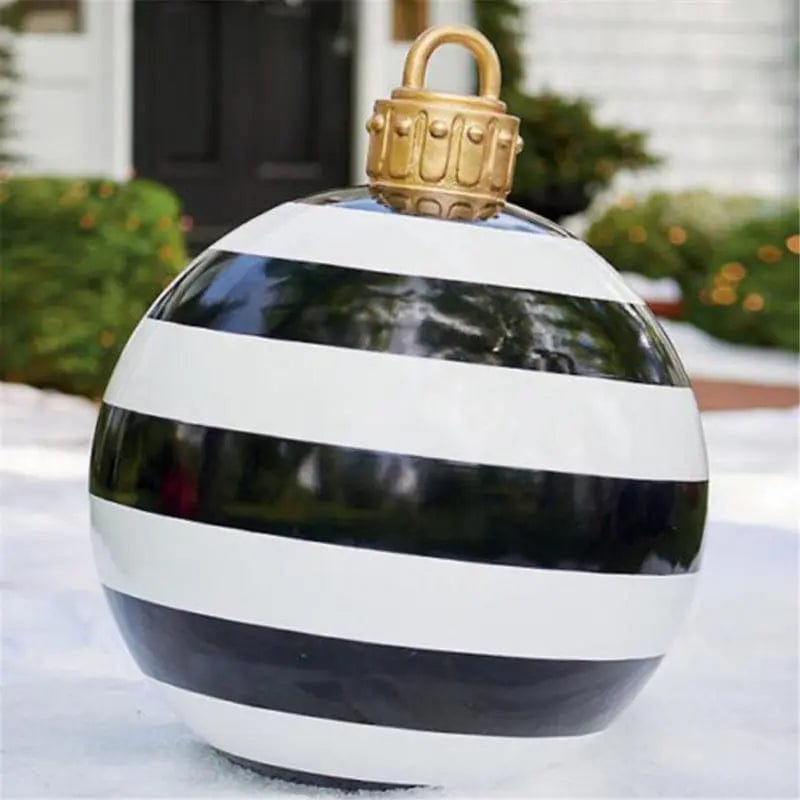 Showlu Fashion Store G / 60cm 60cm Outdoor Christmas Inflatable Decorated Ball PVC Giant Big Large Balls Xmas Tree Decorations Toy Ball Without Light Ornament