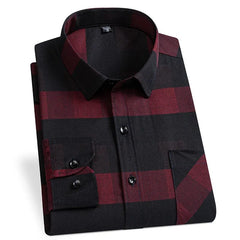  Showlu Fashion Store GDT3306 / 38 S New Long Sleeve Plaid Shirts For Men Classic Checked Fashion Clothing Easy Care Soft Businessman Smart Dress Casual Shirt Camisa