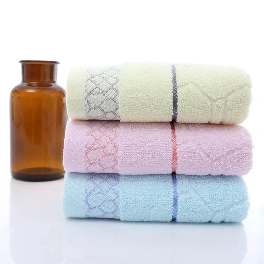 SHOWLU FASHION STORE Geometric Towels Set Comfortable 100% Cotton Bath Thick Cotton Shower Bathroom Home Spa Face Towel Towels For Adults Handtuch