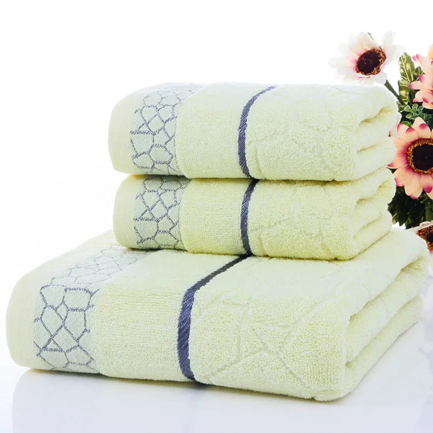 SHOWLU FASHION STORE Geometric Towels Set Comfortable 100% Cotton Bath Thick Cotton Shower Bathroom Home Spa Face Towel Towels For Adults Handtuch