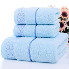 SHOWLU FASHION STORE Geometric Towels Set Comfortable 100% Cotton Bath Thick Cotton Shower Bathroom Home Spa Face Towel Towels For Adults Handtuch