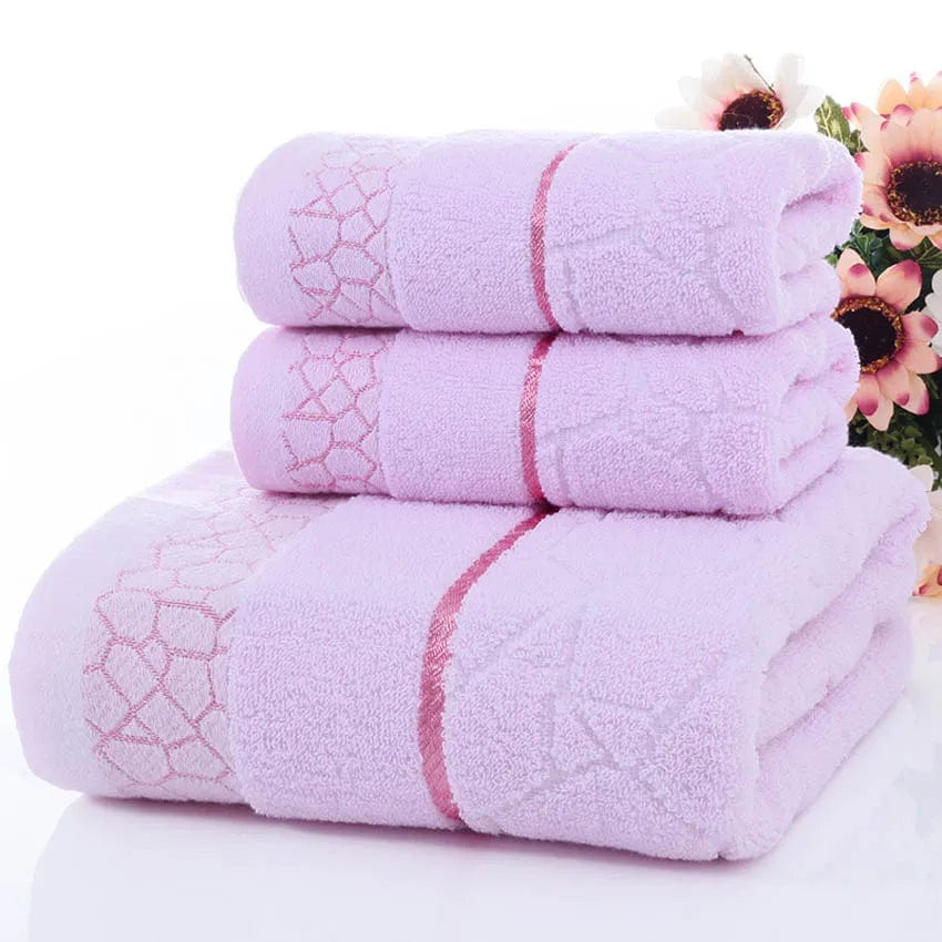 SHOWLU FASHION STORE Geometric Towels Set Comfortable 100% Cotton Bath Thick Cotton Shower Bathroom Home Spa Face Towel Towels For Adults Handtuch