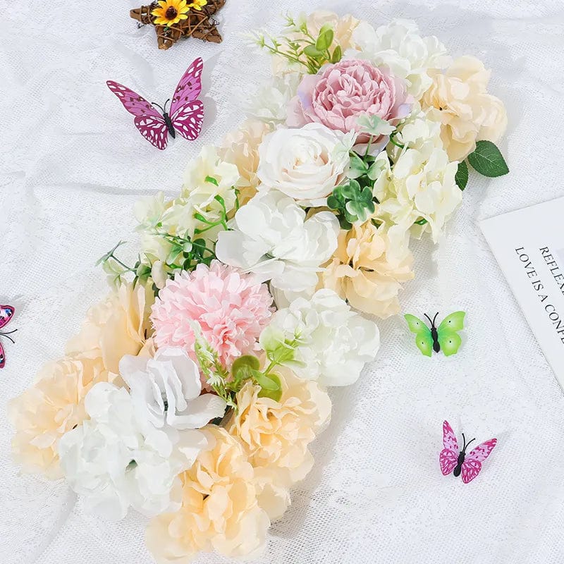 Showlu Fashion Store GHP-003 Artificial Flowers Row Arch DIY Wedding Birthday Party Home rose peony Wall Background Banquet Table Arrangement Decoration