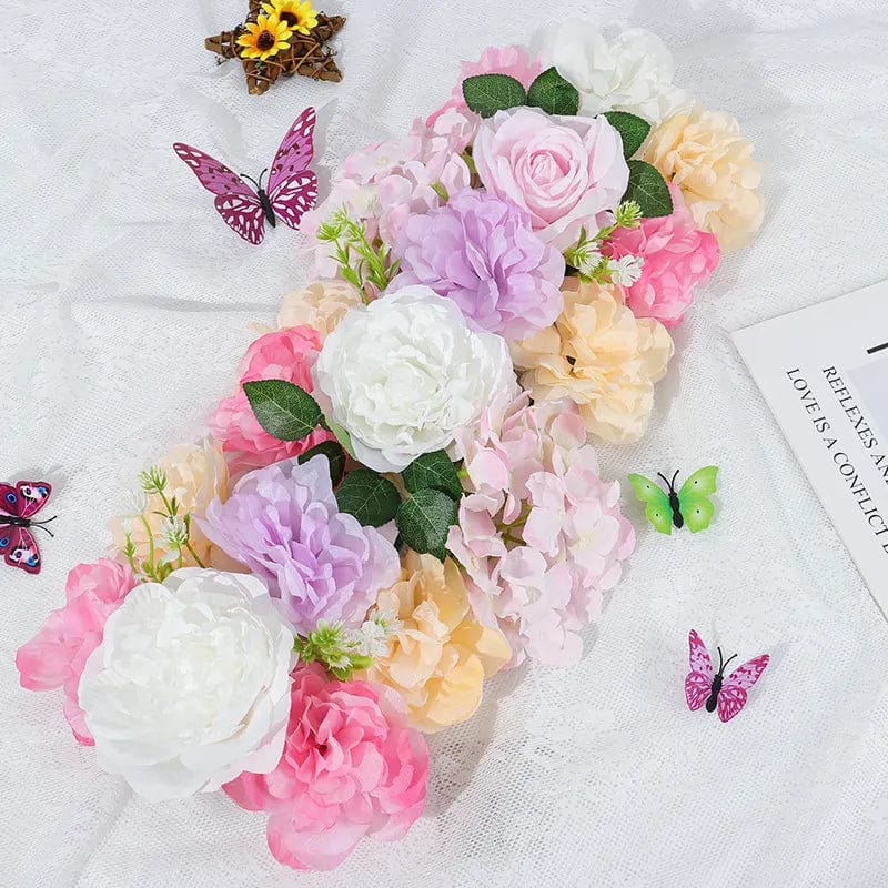 Showlu Fashion Store GHP-004 Artificial Flowers Row Arch DIY Wedding Birthday Party Home rose peony Wall Background Banquet Table Arrangement Decoration