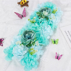 Showlu Fashion Store GHP-011 Artificial Flowers Row Arch DIY Wedding Birthday Party Home rose peony Wall Background Banquet Table Arrangement Decoration