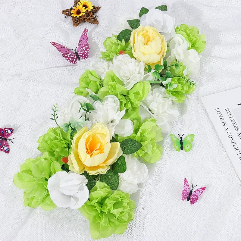 Showlu Fashion Store GHP-013 Artificial Flowers Row Arch DIY Wedding Birthday Party Home rose peony Wall Background Banquet Table Arrangement Decoration