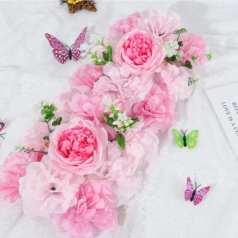 Showlu Fashion Store GHP-017 Artificial Flowers Row Arch DIY Wedding Birthday Party Home rose peony Wall Background Banquet Table Arrangement Decoration