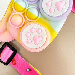  Showlu Fashion Store Girls Silicone Cute Rabbit Messenger Bag Coin Purse Children's Decompression Pop Fidget Toys