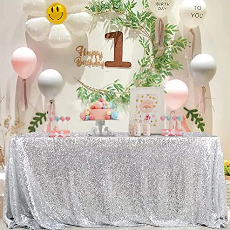  Showlu Fashion Store Glitter Sequin Table Cloth Rectangular Table Cover Rose Gold Tablecloth For Wedding Birthday Party Home Decoration Custom Size