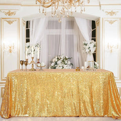  Showlu Fashion Store Glitter Sequin Table Cloth Rectangular Table Cover Rose Gold Tablecloth For Wedding Birthday Party Home Decoration Custom Size