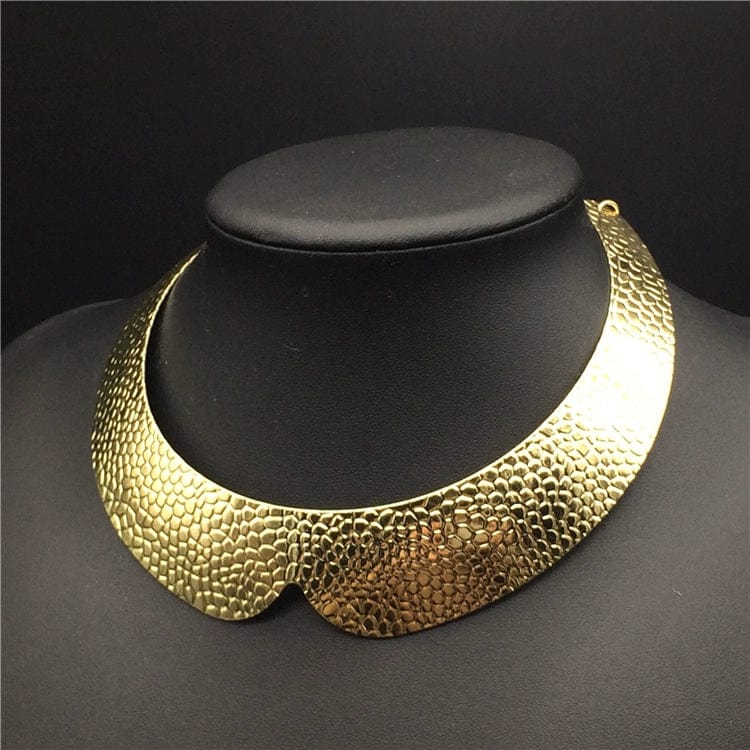  Showlu Fashion Store Gold 2 Necklace Fashion Exaggerated and Personalized Nightclub Necklace Collar Super Flash Nightclub Collar Choker Gold Wide Collar