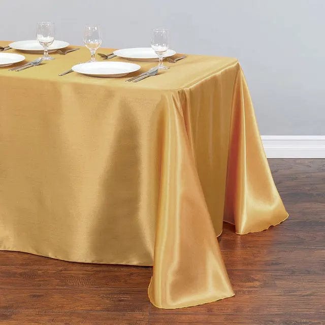  Showlu Fashion Store Gold / 228x335cm-90x132inch Rectangular Table Cloth Satin Cloth Square Table Cloth suitable for buffet table party holiday dinner wedding banquet decoration