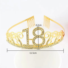  Showlu Fashion Store Gold 30 40 50 60 Birthday Queen Tiara Birthday Crystal Crown for Women 30th 40th 50th 60th Birthday Party Decoration Cake Topper