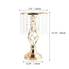 Showlu Fashion Store Gold  40 cm high 10 Pcs Gold Vase for Wedding Centerpieces  Table Decorations with Chandelier Crystals,  Flower Vase, Wedding Metal Flower Stand