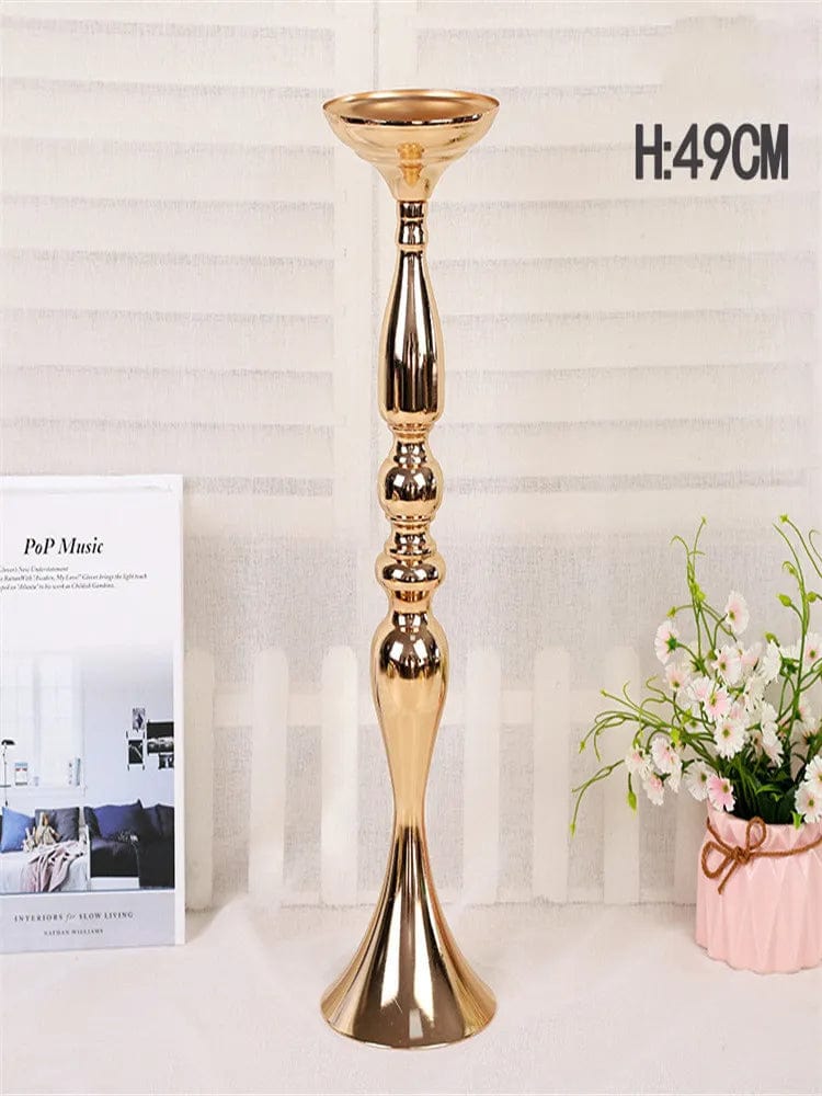  Showlu Fashion Store gold  49cm Metal Candle Holders Flowers Vase Candlestick Centerpieces Road Lead Candelabra Centerpieces Wedding porps Christmas decoration