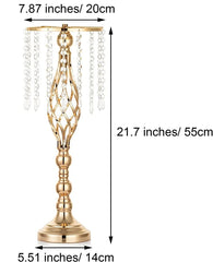 Showlu Fashion Store Gold  55 cm high 10 Pcs Gold Vase for Wedding Centerpieces  Table Decorations with Chandelier Crystals,  Flower Vase, Wedding Metal Flower Stand