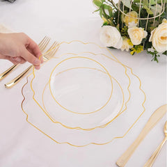  Showlu Fashion Store gold 70pcs Disposable Party Cutlery Plastic Dinner Plate With Cutlery Cup Napkin Combination Birthday Wedding Party Supplies 10 Person Set