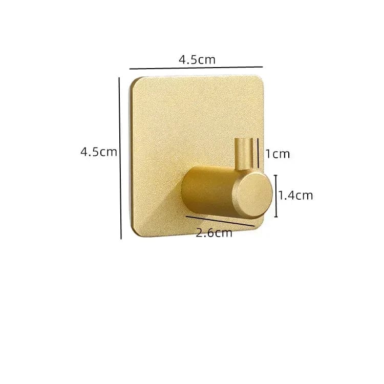  Showlu Fashion Store gold-A Self Adhesive Home Kitchen Wall Door Hook Key Rack Kitchen Towel Hanger Aluminum Towel Coat Robe Hook Bathroom Accessories