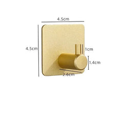  Showlu Fashion Store gold-A Self Adhesive Home Kitchen Wall Door Hook Key Rack Kitchen Towel Hanger Aluminum Towel Coat Robe Hook Bathroom Accessories