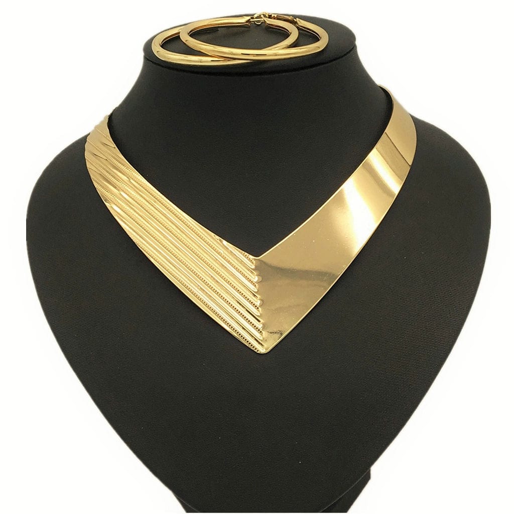  Showlu Fashion Store Gold chain Fashion Exaggerated Punk Alloy Collar