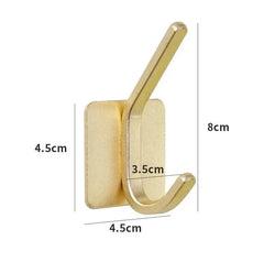  Showlu Fashion Store gold-D Self Adhesive Home Kitchen Wall Door Hook Key Rack Kitchen Towel Hanger Aluminum Towel Coat Robe Hook Bathroom Accessories