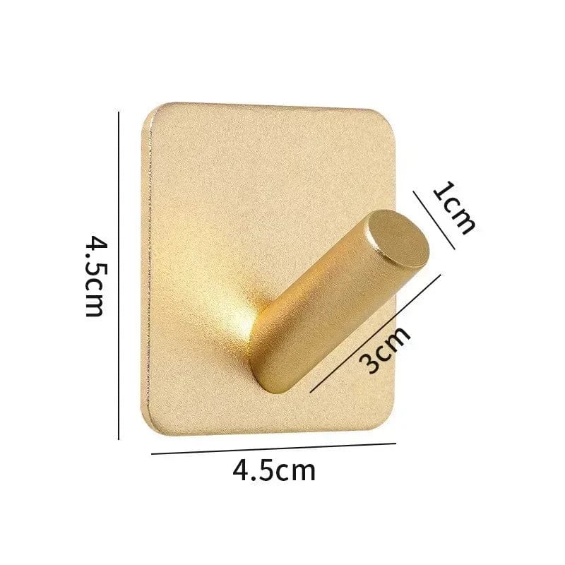  Showlu Fashion Store gold-E Self Adhesive Home Kitchen Wall Door Hook Key Rack Kitchen Towel Hanger Aluminum Towel Coat Robe Hook Bathroom Accessories