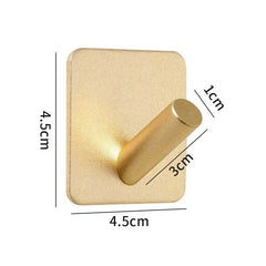  Showlu Fashion Store gold-E Self Adhesive Home Kitchen Wall Door Hook Key Rack Kitchen Towel Hanger Aluminum Towel Coat Robe Hook Bathroom Accessories