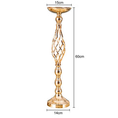  Showlu Fashion Store Gold Large / ITALY Gold/Silver Wedding Candle Holders Decor Table Centerpiece Pillar Flower Vase Rack Stand Road Lead Floral Bouquet Party Supplies