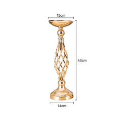  Showlu Fashion Store Gold Small / ITALY Gold/Silver Wedding Candle Holders Decor Table Centerpiece Pillar Flower Vase Rack Stand Road Lead Floral Bouquet Party Supplies