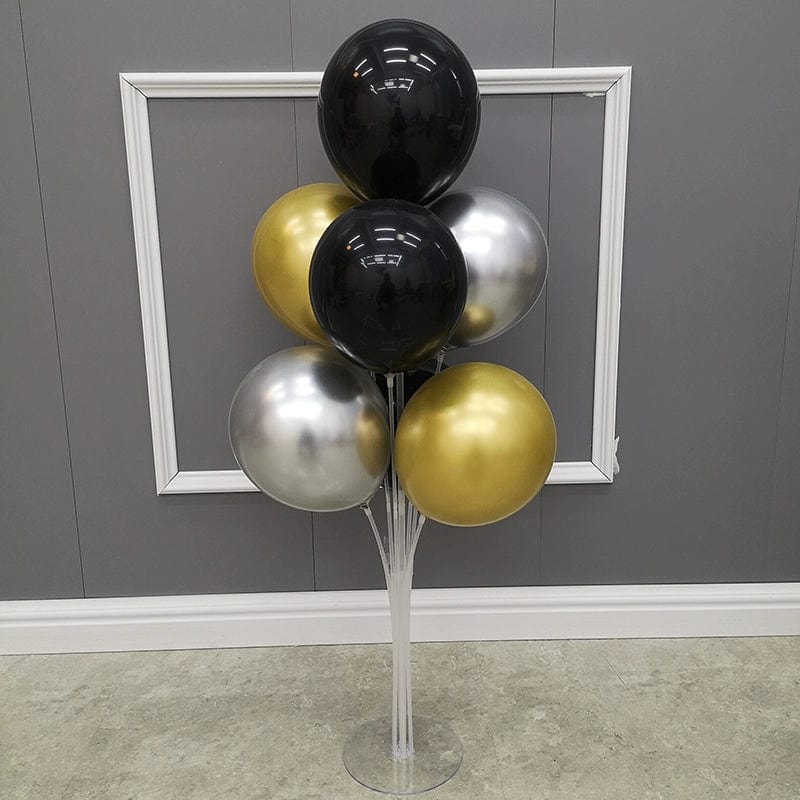 SHOWLU FASHION STORE Gold Table Floating 012(3 Black +2 Silver +2 Light Gold) Internet Hot New Table Drifting Balloon Stand Floor New Store Opening Wedding Ceremony Layout Birthday Decoration Floor Floating Outdoor Picnic