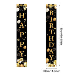  Showlu Fashion Store Golden Birthday Door Curtain Backdrop 30 40 50 Happy Birthday Tablecloth Table Runner Balloon Birthday Party Decoration For Home