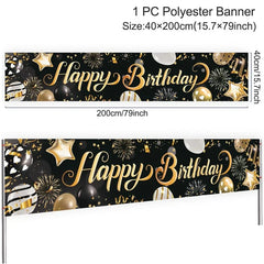  Showlu Fashion Store Golden Birthday Door Curtain Backdrop 30 40 50 Happy Birthday Tablecloth Table Runner Balloon Birthday Party Decoration For Home