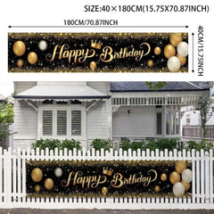  Showlu Fashion Store Golden Birthday Door Curtain Backdrop 30 40 50 Happy Birthday Tablecloth Table Runner Balloon Birthday Party Decoration For Home