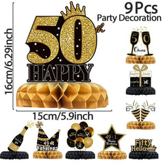  Showlu Fashion Store Golden Birthday Door Curtain Backdrop 30 40 50 Happy Birthday Tablecloth Table Runner Balloon Birthday Party Decoration For Home