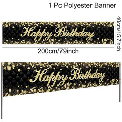  Showlu Fashion Store Golden Birthday Door Curtain Backdrop 30 40 50 Happy Birthday Tablecloth Table Runner Balloon Birthday Party Decoration For Home