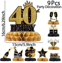  Showlu Fashion Store Golden Birthday Door Curtain Backdrop 30 40 50 Happy Birthday Tablecloth Table Runner Balloon Birthday Party Decoration For Home