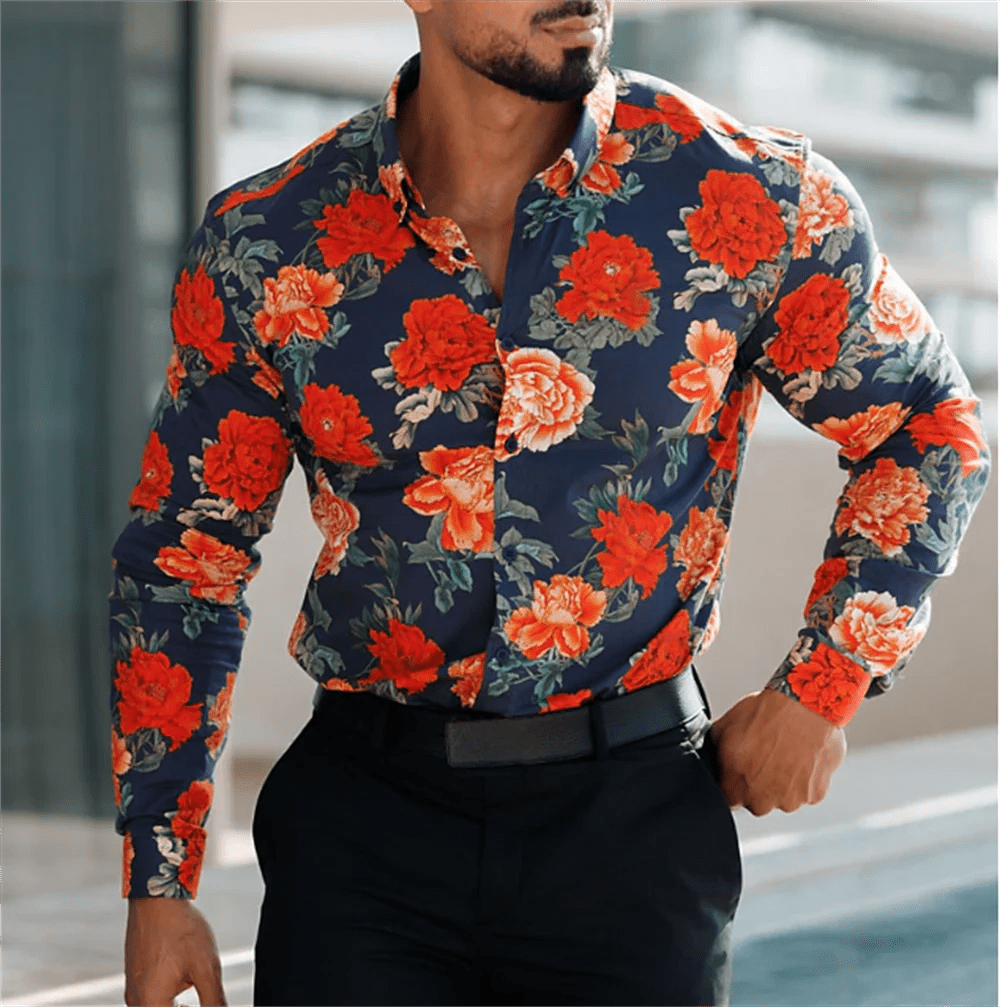 SHOWLU FASHION STORE Gradient Men's Clothing Soft and Comfortable Men's Shirt Summer Hawaiian Shirt High Quality Men's Clothing Fashion Button Design