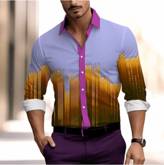 SHOWLU FASHION STORE Gradient Men's Clothing Soft and Comfortable Men's Shirt Summer Hawaiian Shirt High Quality Men's Clothing Fashion Button Design