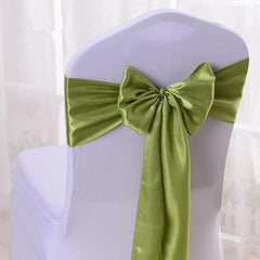 SHOWLU FASHION STORE Grass Green / 10 pcs 10/50/100pcs/Lot Satin Chair Bow Sashes Wedding Indoor Outdoor Chair Ribbon Butterfly Ties Party Event Hotel Banquet Decoration